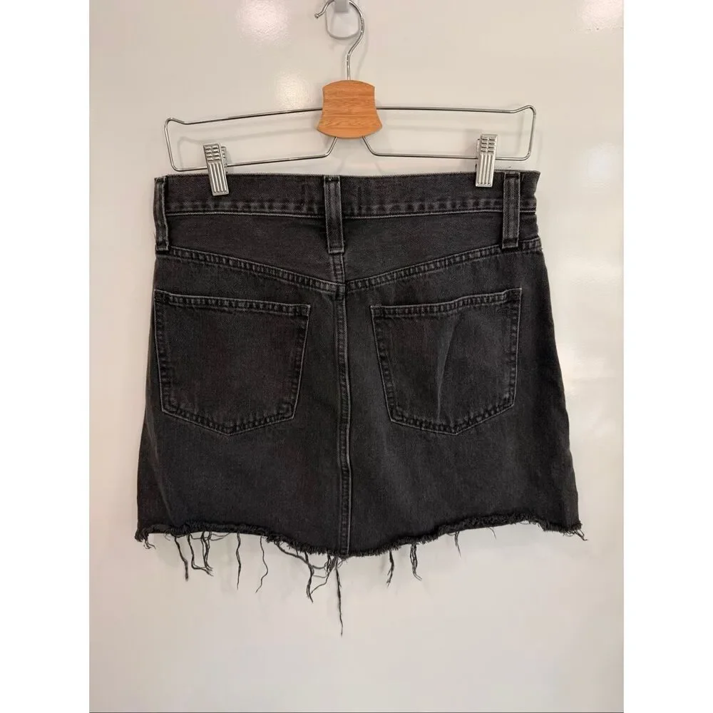 Madewell‎ Rigid Denim A-Line Mini Skirt 28 Black